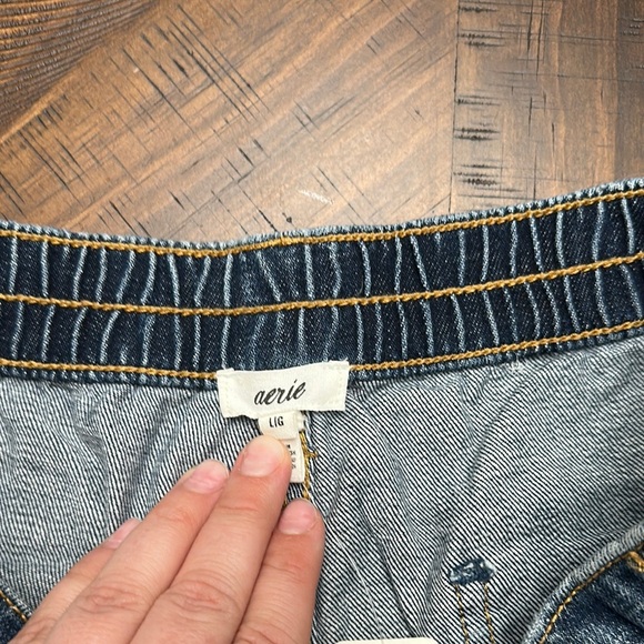 Aerie Blue Vintage Distressed Jean Shorts - Picture 3 of 4